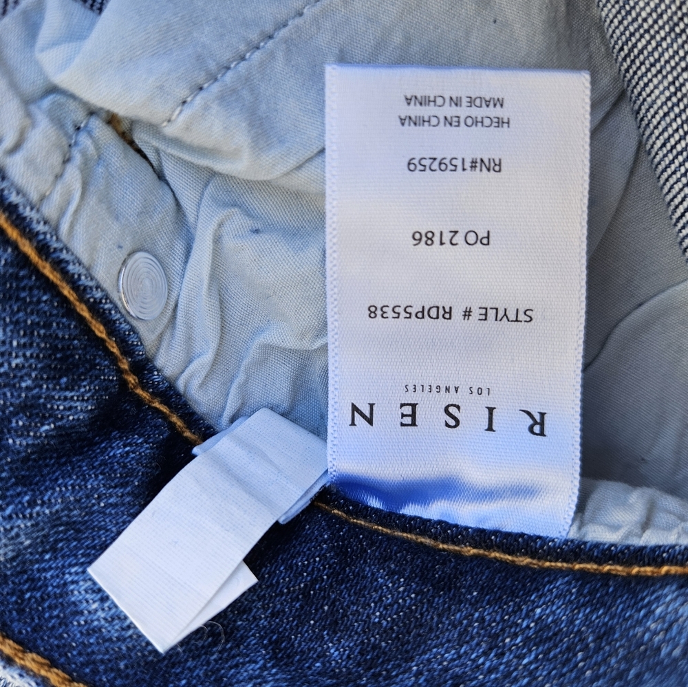 Risen High Rise Flare Cropped Button Fly Medium Wash 5 Pocket Jeans 9/29 - Picture 11 of 14